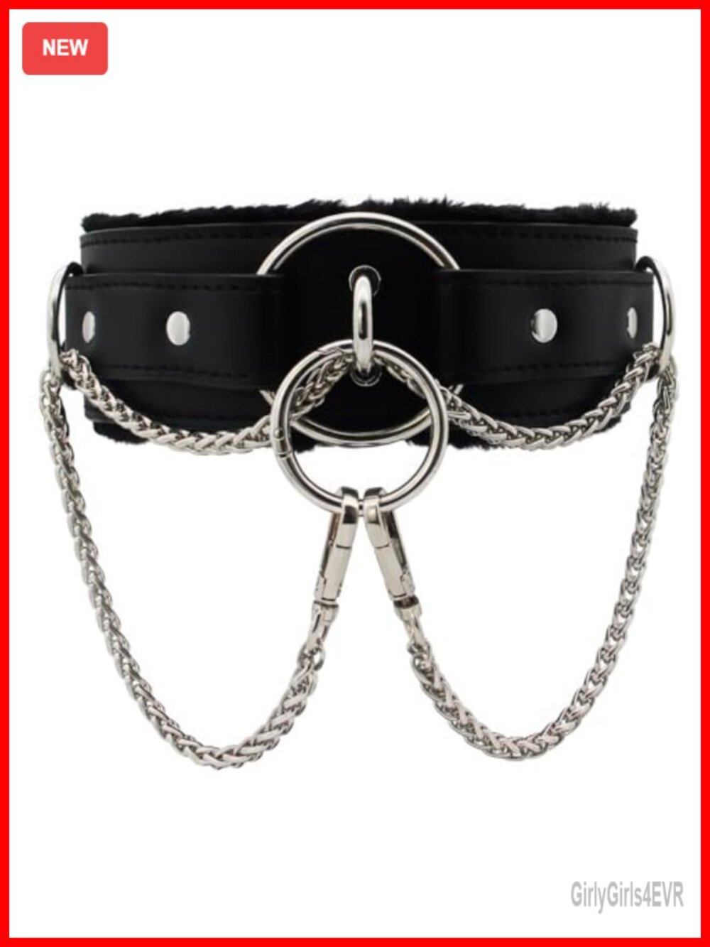 Punk Choker Collar with O-Ring Adjustable Gothic Leather Choker Necklace